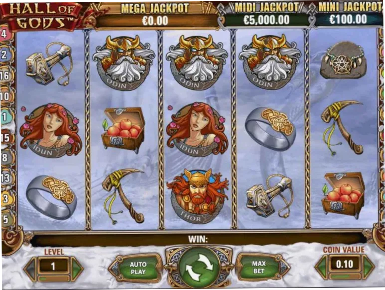 Hall of Gods - jackpot en Spinanga Casino
