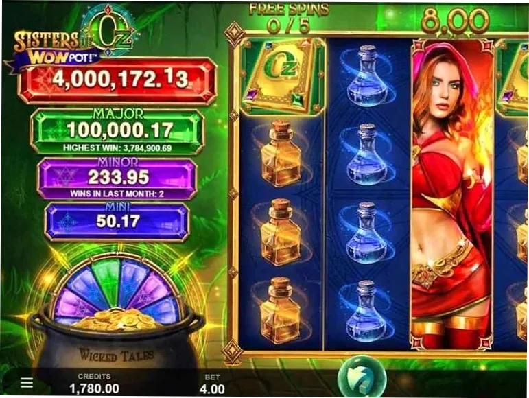 Sisters of Oz WowPot - jackpot en Spinanga Casino