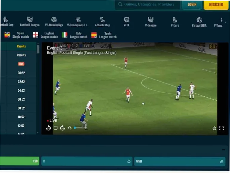 Deportes virtuales en Spinanga Casino